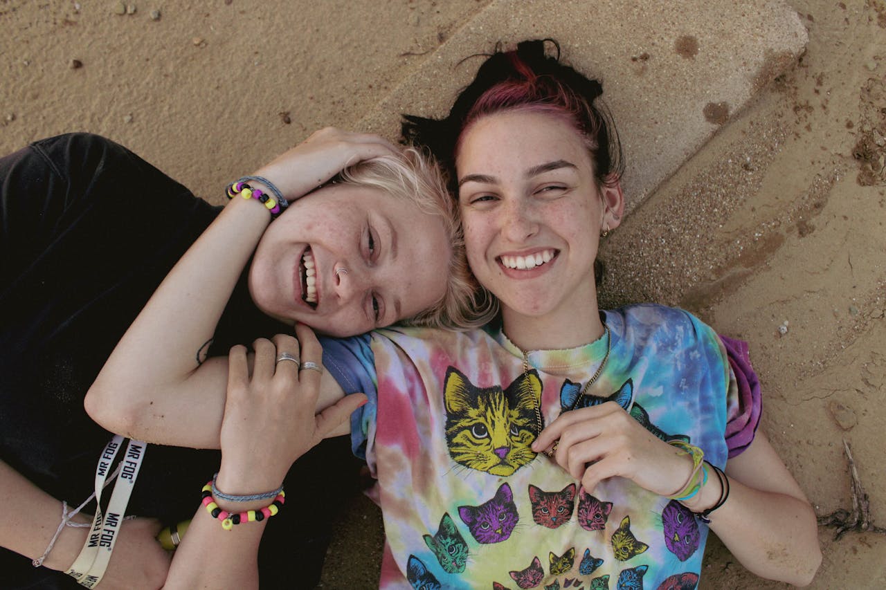 Lesbian beach couple