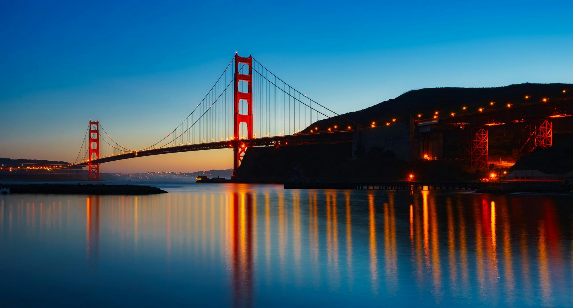 Dusk at Golden Gate bridge