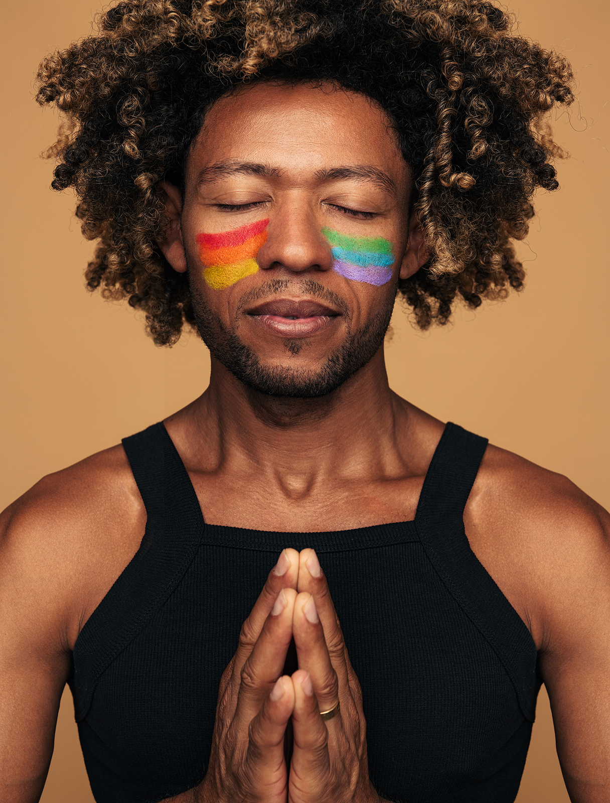 Man enjoying yoga