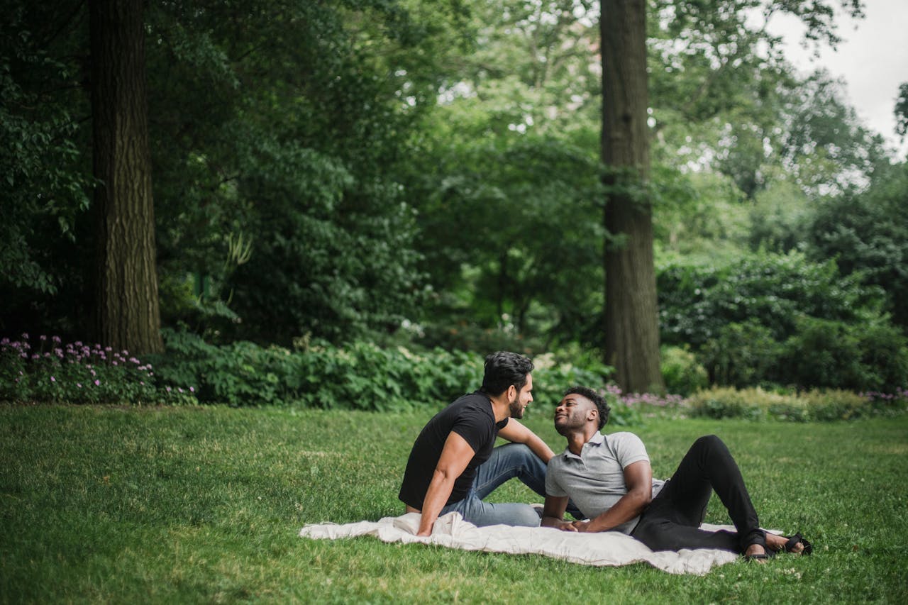 gay couple picnic