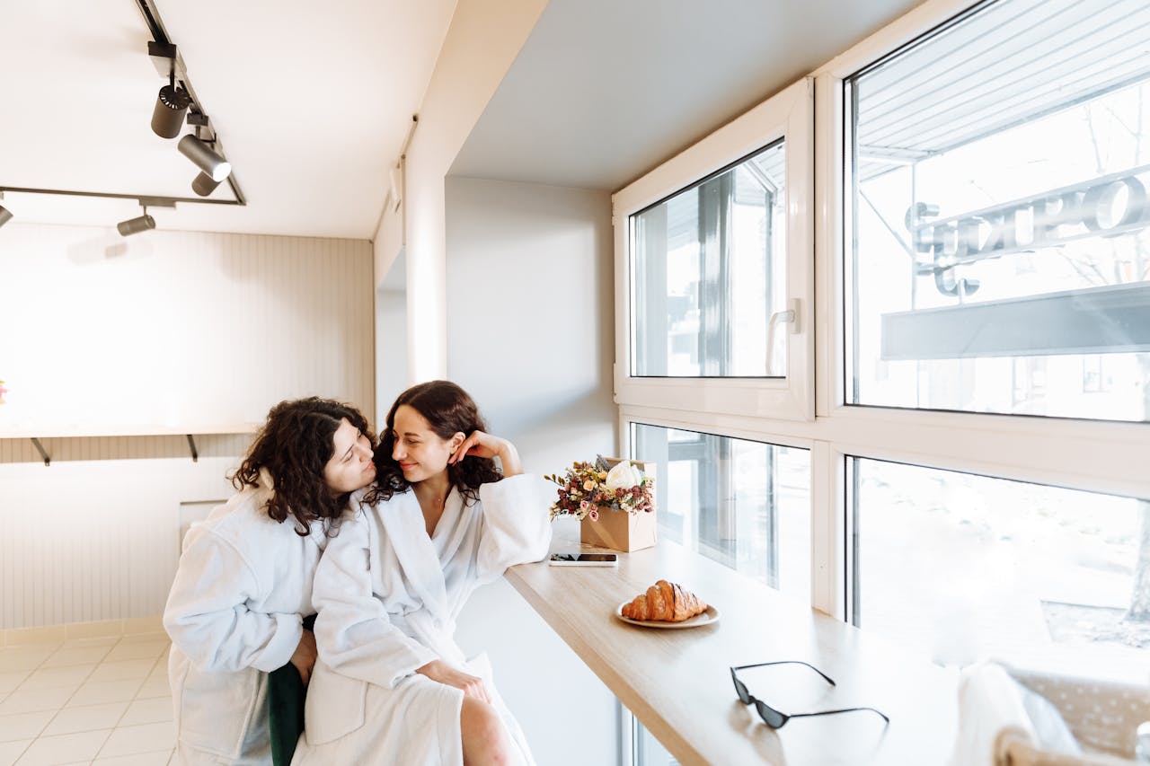 women dressed in white