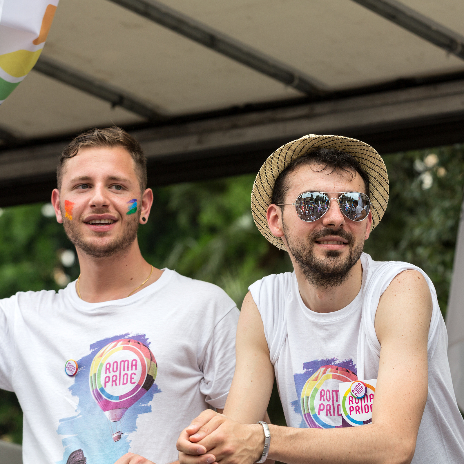 Gay couple at Rome Pride