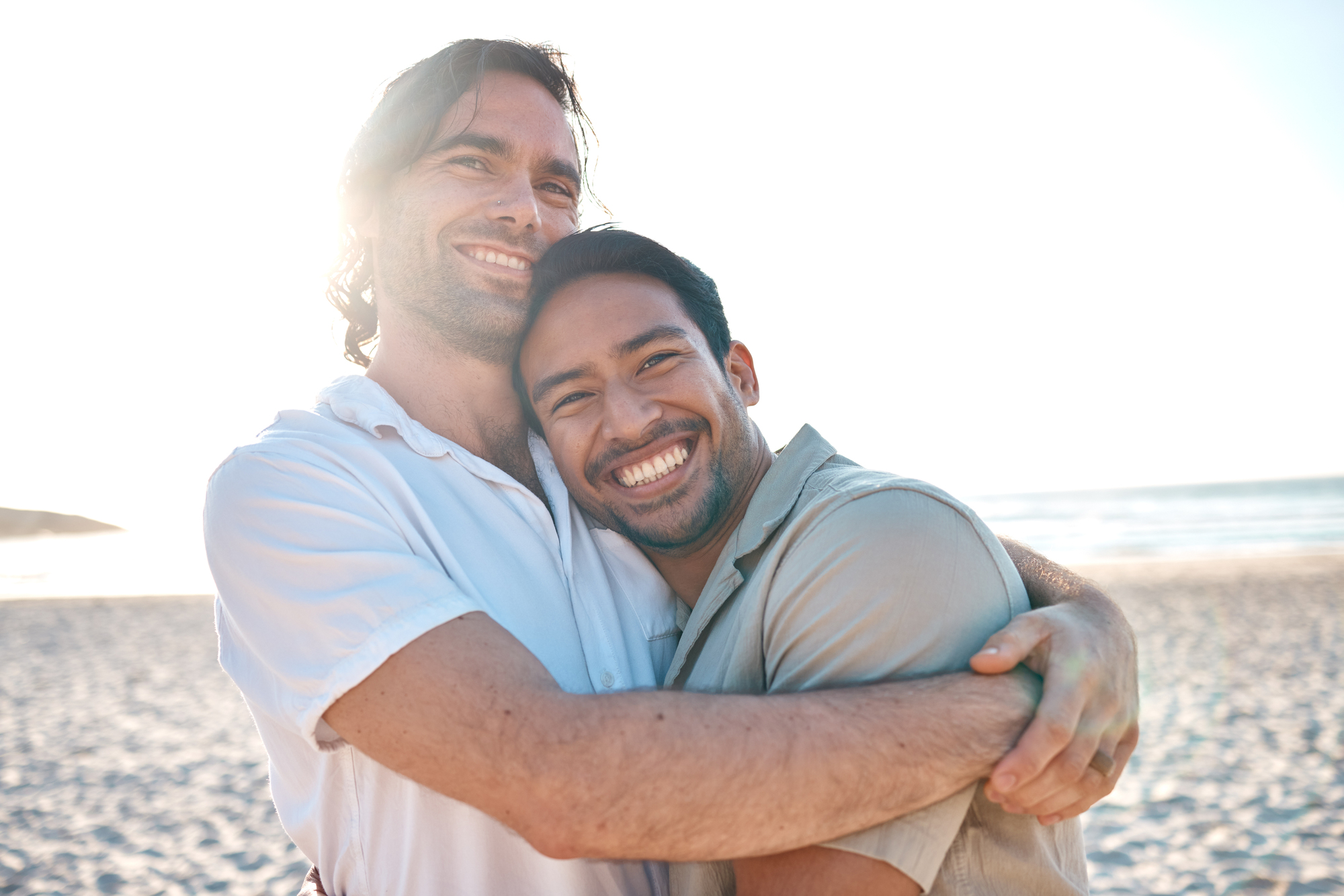 Portrait of a happy gay couple outdoors